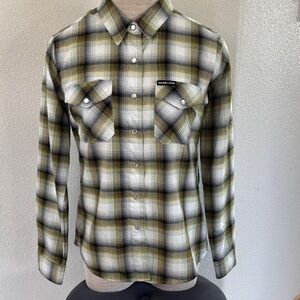 DIXXON Olive and White Plaid Button Down Shirt